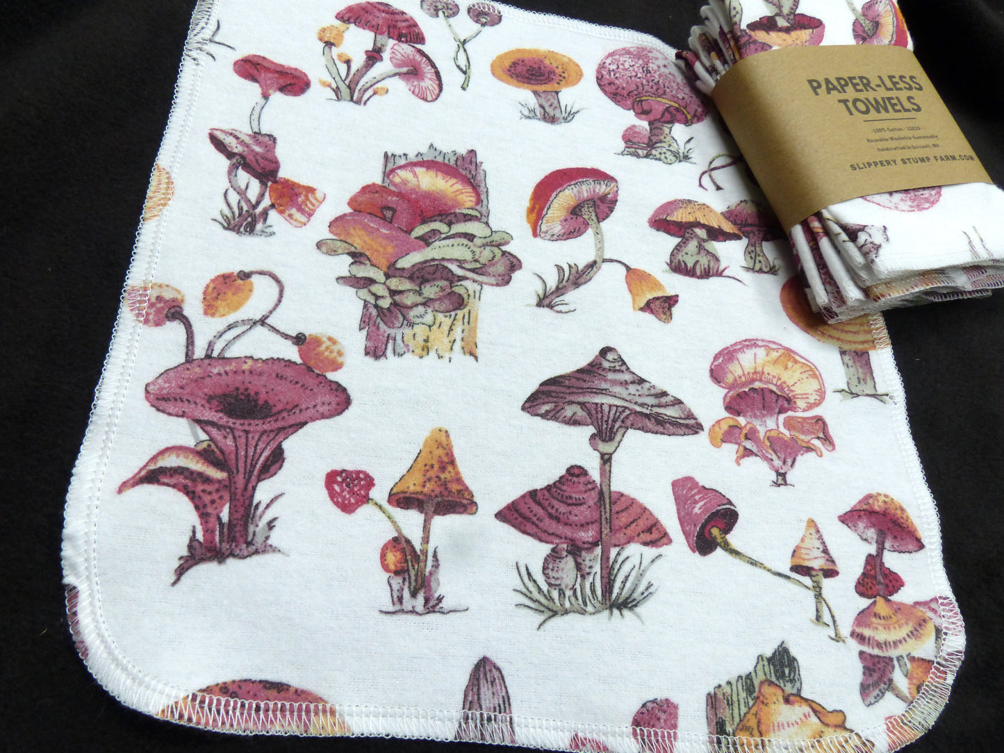 Paper LESS Towels-Reusable Paper Towels-Choose Your Mushroom Print