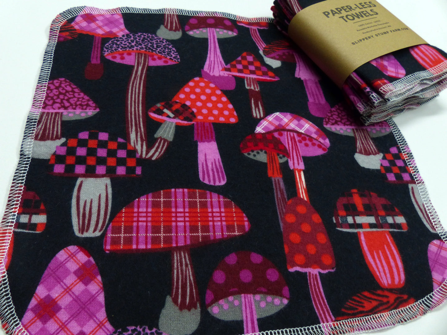Paper LESS Towels-Reusable Paper Towels-Choose Your Mushroom Print