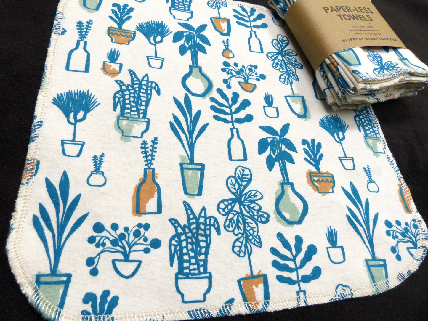 Paper LESS Towels-Reusable Paper Towels-Choose Floral or Houseplant Prints