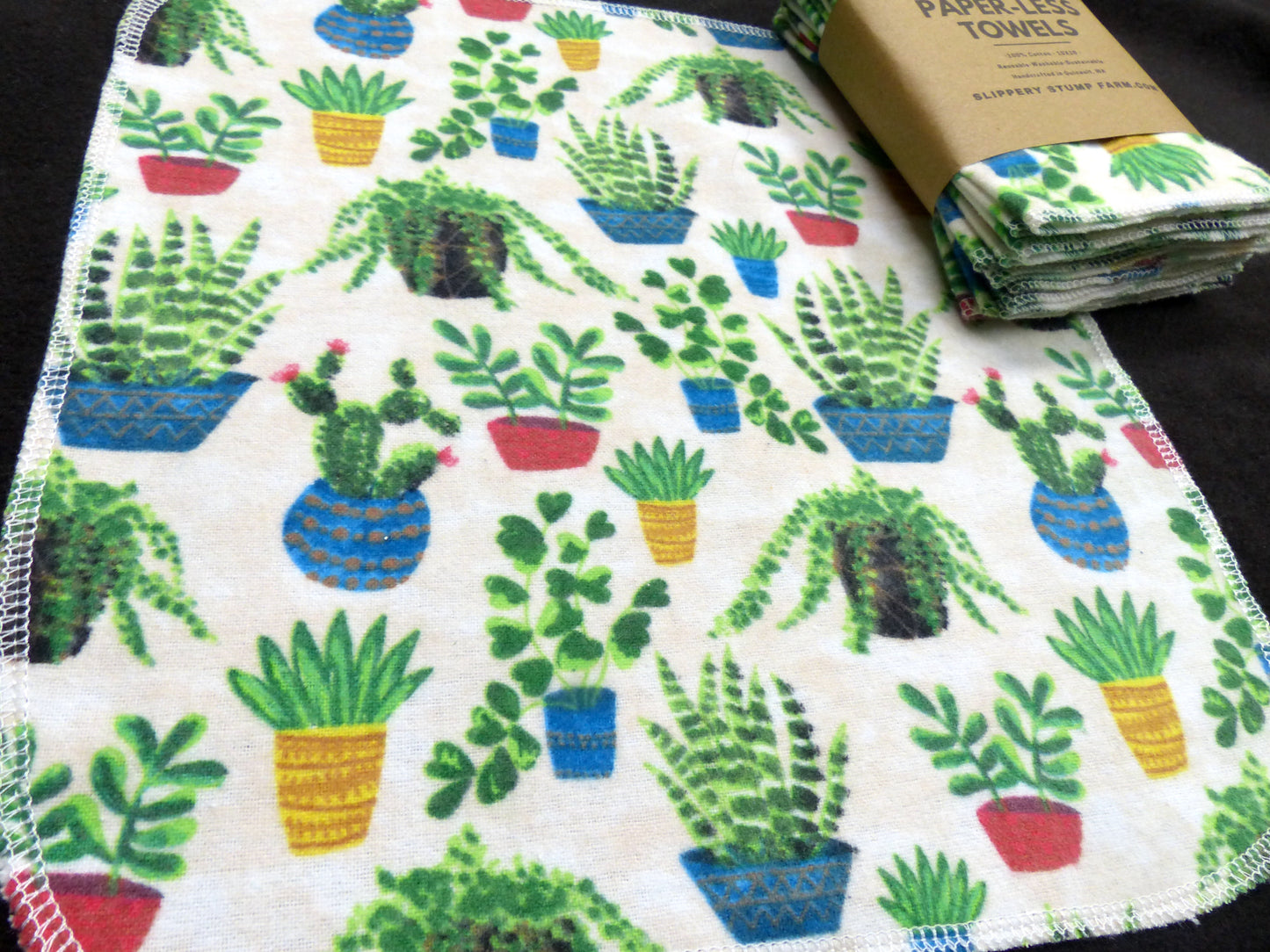 Paper LESS Towels-Reusable Paper Towels-Choose Floral or Houseplant Prints
