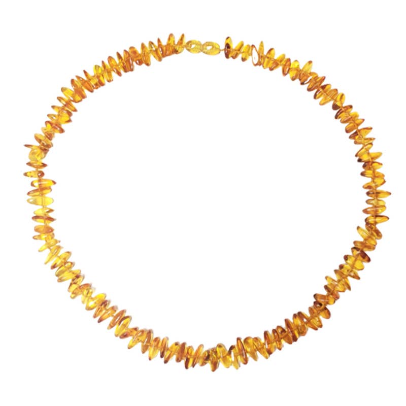 Cognac Amber Beaded Necklace