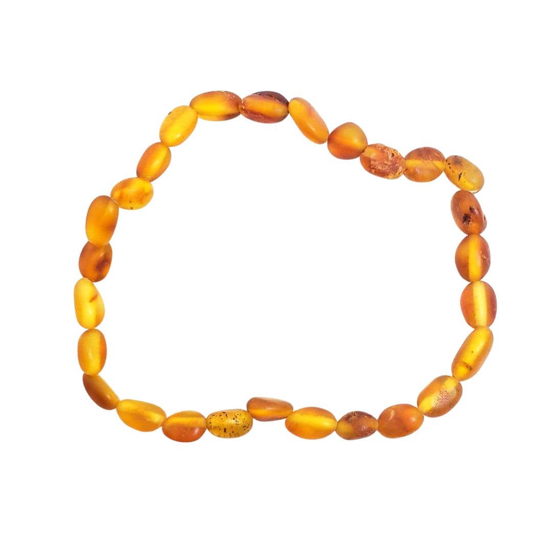 Matte Amber Beaded Stretch Bracelet