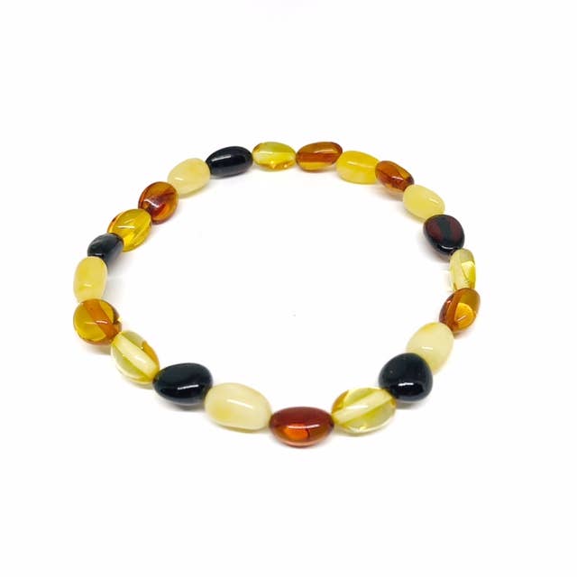 Multicolor Amber Small Stretch Bracelet