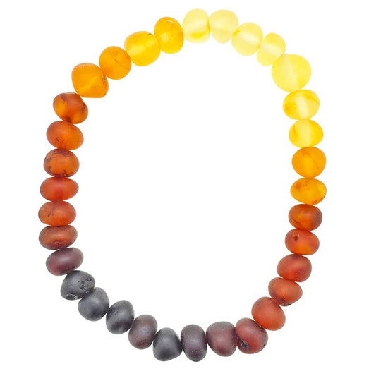 Matte Multi Color Amber Beaded Bracelet