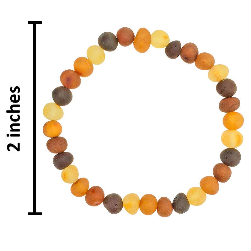 Matte Multi-Color Amber Stretch Beaded Bracelet