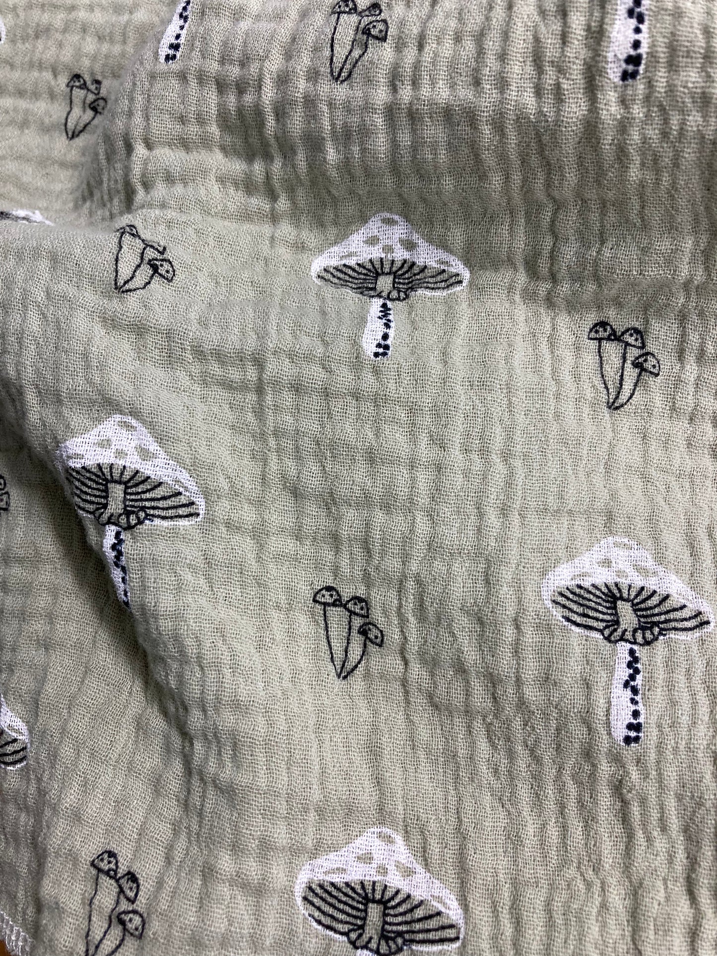 Cotton Gauze Tea Towels with Mushroom Print