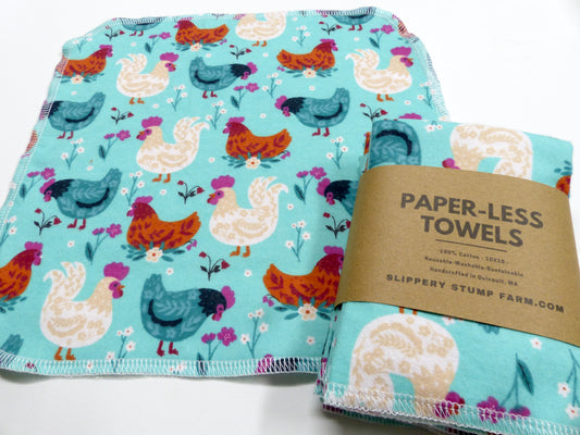 Paper LESS Towels-Reusable Paper Towels-Choose Your Chicken Print