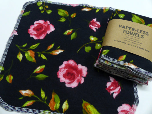 Paper LESS Towels-Reusable Paper Towels-Choose Floral or Houseplant Prints
