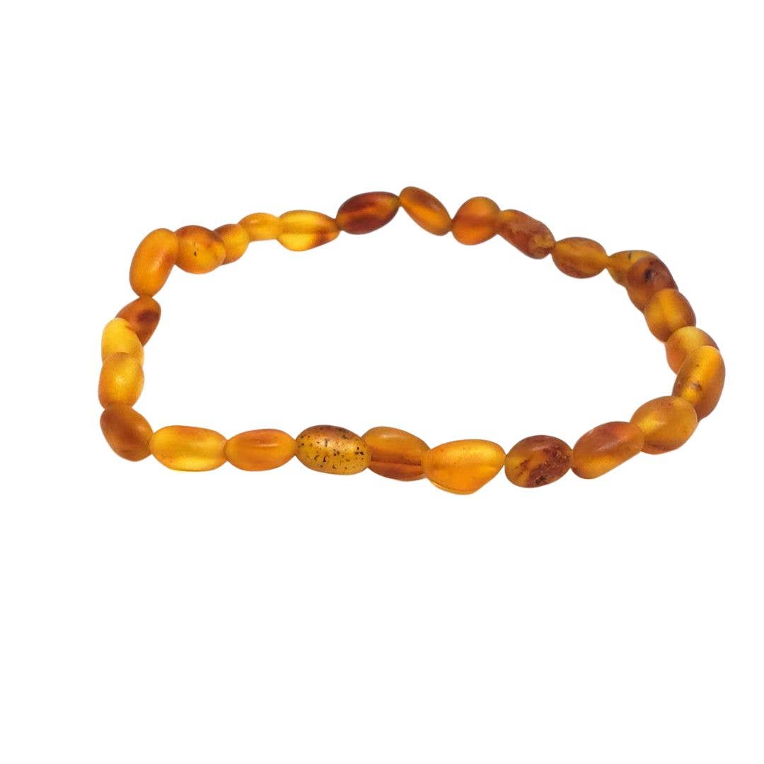Matte Amber Beaded Stretch Bracelet